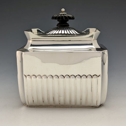 1889 British Antique Sterling Silver Tea Caddy 196g Henry Stratford